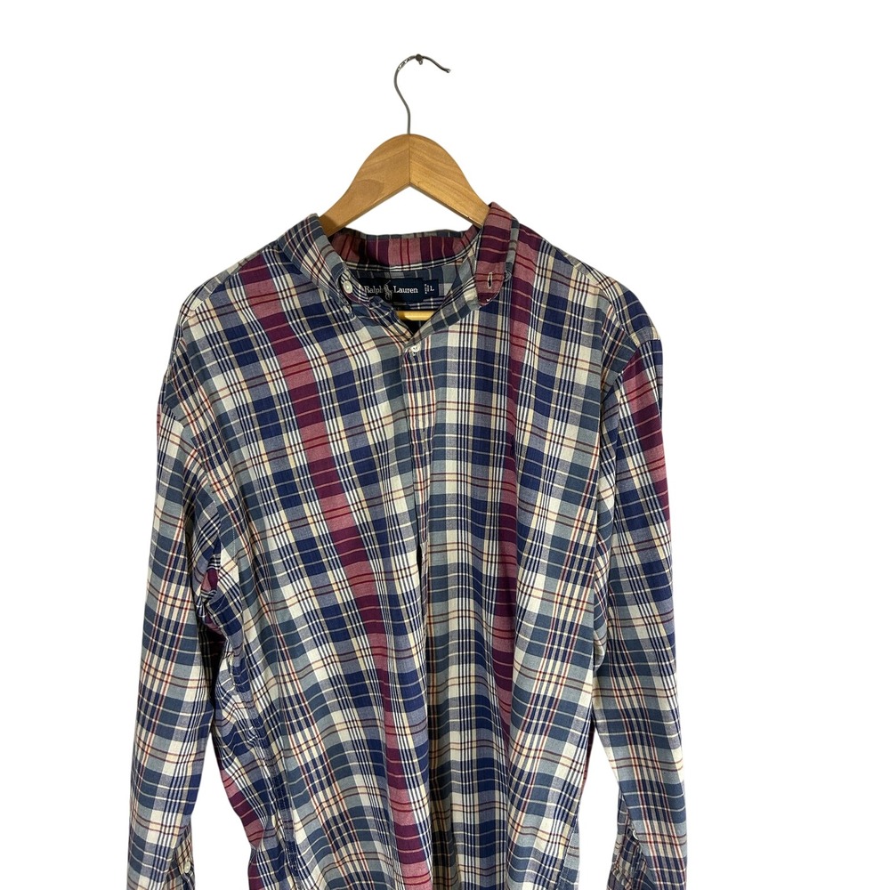 Polo Ralph‎ Lauren Men's L Plaid Button Down Shirt Long Sleeve Casual Cotton